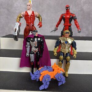 80s 90s Action Figure Lot X-Men Transformers Deadpool Captain Power Skyfall VTG